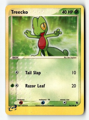 Pokemon Karte Treecko - Reverse Holo LP Rubin und Saphir 76/109