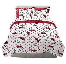 Hello Kitty 7 Piece Full Size Bedding Set Microfiber Reversible Comforter
