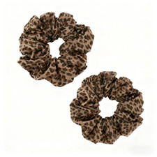 Leopard Scrunchie Satin Silk Elastic Hair Bands Cheetah Hair Accessories Women..