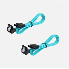 2pcs SATA 3.0 Cable SATA3 III 6GB/s Right Angle SSD HDD Hard Drive, Blue, 40cm
