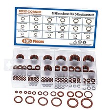185 Pieces FKM Brown O-Ring Kit,75A Durometer,18 Kind AS-568 Standard
