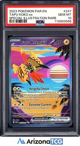 Pokemon 2023 Tapu Koko ex 247/182 SIR Paradox Rift GEM MINT PSA 10