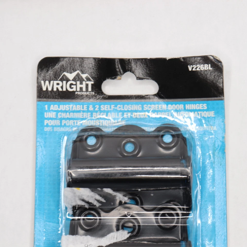 (3-Pk) Bisagras de puerta ajustables y de cierre automático Wright Products negras 2-3/4" V226BL Foto 2 de 4
