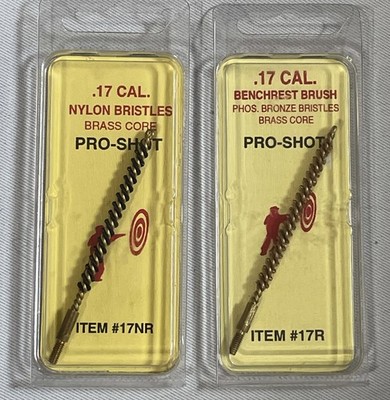 2 Pro-Shot Bore Brush For .17 Caliber/.177 Rifle Bronze/Nylon 17R 17NR Pellet
