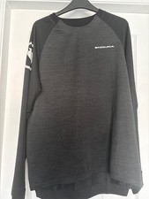 Endura base layer grey/black long sleeve jersey top size medium, vgc
