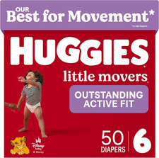 Huggies Little Movers Diapers Size 6, 50 Count
