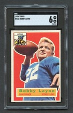 1956 Topps Football BOBBY LAYNE #116 SGC 6 EX-MT Detroit Lions