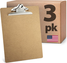 Recycled Wood Clipboard, Letter Size, 9" X 12.5" with 6" Clip, 3 Pack 83133 ,Br