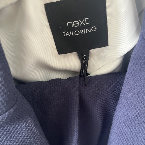 NEXT Tailoring Blue Textured Suit Size 10 Jacket Size 8 Trousers BNWT - Picture 2 of 5
