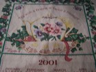 2001 Collectible Calendar Tea Towel Time w/Friend Pleasure Teapot Teacups Floral — photo 3