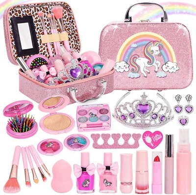 TUDOU Kids Makeup Set for Girls, Real Washable Non-Toxic Girls Makeup Kit withCos MGEX