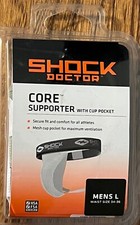 New Sealed Shock Doctor Core Athletic Supporter with Cup Pocket - White Mens L