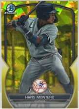 2023 Bowman Draft Sapphire Hans Montero Prospect Royals Yellow 44/75 BDC-12