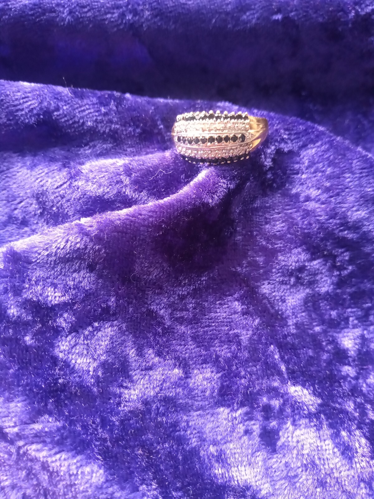 9ct Gold Sapphire & Diamond Set Eternity Ring Size P eBay