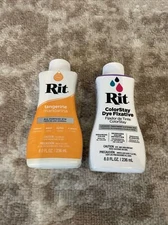 Rit All-Purpose Liquid Dye, Tangerine, 8 fl oz And Colorstay Dye Fixative Lot