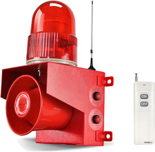 Wireless Emergency Strobe Siren Alarm Waterproof Outdoor Security Siren 120Db,