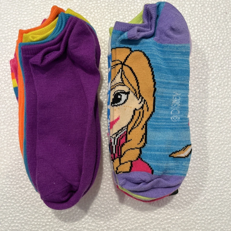 Frozen Girls No Show Socks Size L/G (4-10) 5-Pack (Plus 6 Piece Unbranded Socks - Image 2 of 4
