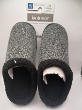 Isotoner BLACK Slip-on Men's Slippers - MD 8-9 - NEW WITH TAGS
