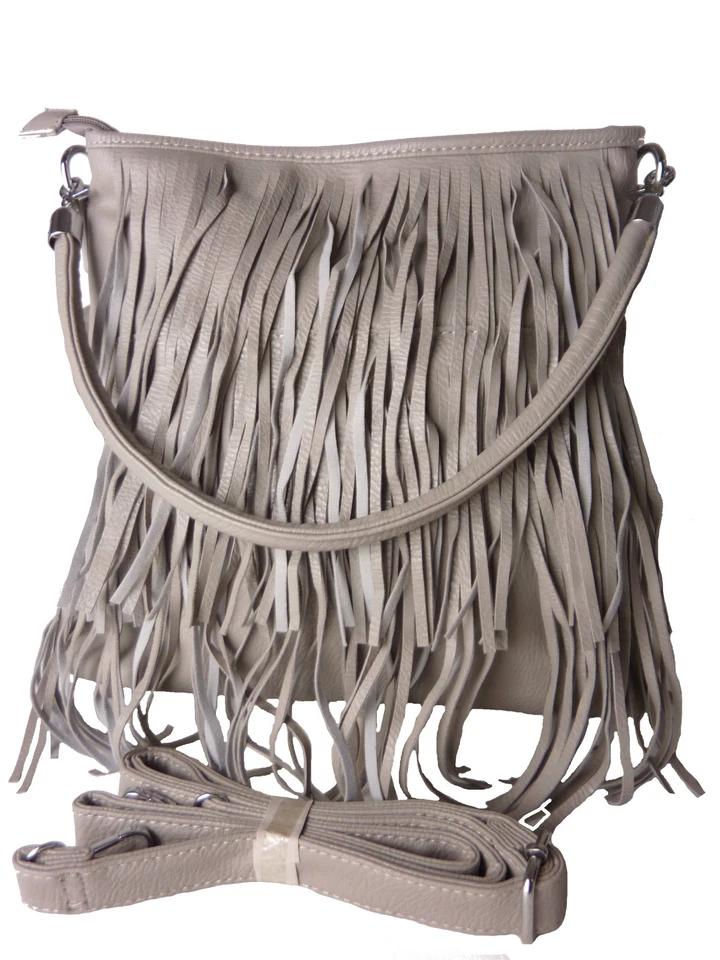 Fransentasche Lea Umhängetasche Tasche Fransen Schultertasche Trageriemen 0795 - Bild 4 von 4