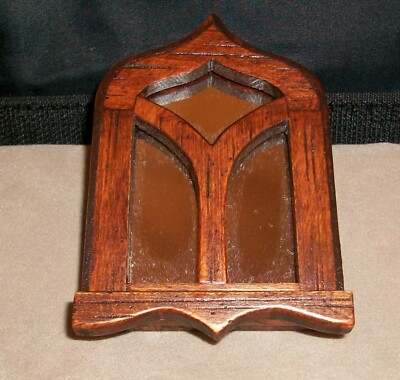 DOLLHOUSE ARTISAN MICHAEL MORTIMER 16TH CENTURY OAK GOTHIC WALL MIRROR 1'' MINT 