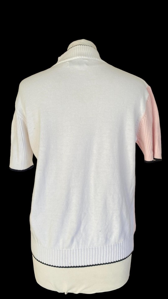 Green Lamb Ladies Golf Pink White Jumper Short Sleeve Top Size 12 eBay