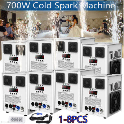 8PCS Large Cold Spark Machine 700W DMX Stage Firework Machine 6.6-9.8ft DJ Light