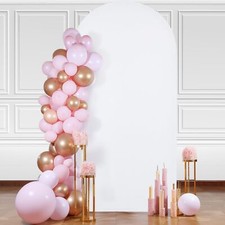 7.2 FT White Spandex Fitted Wedding Arch Cover with Zipper at Bottom 2-sided ...