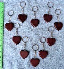 Lot of 10 red wood heart shape key chain keychain Valentine wooden  NEW