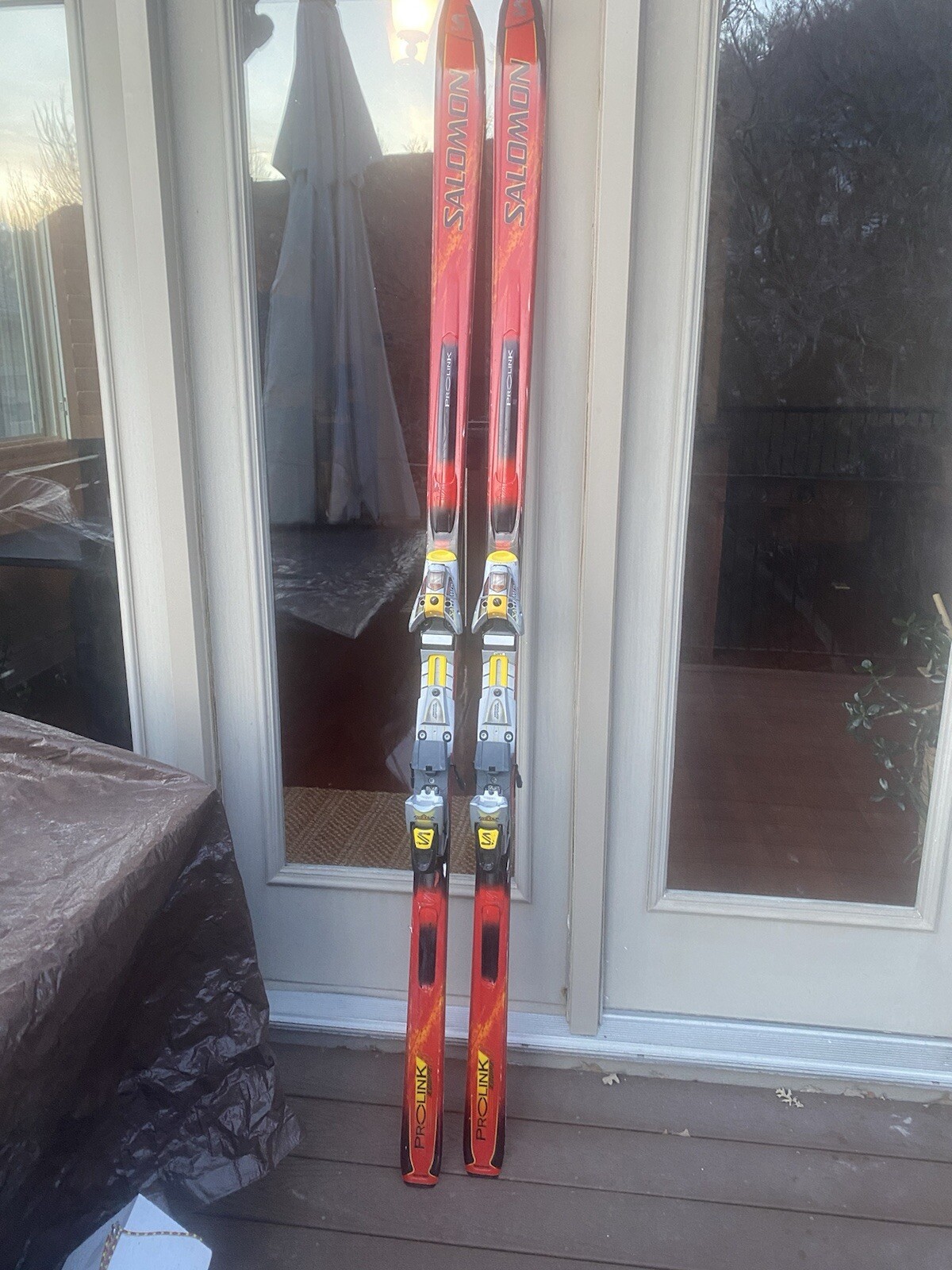 Sci vintage Salomon Pro Link Equipe 205 cm Francia con borsa Northface