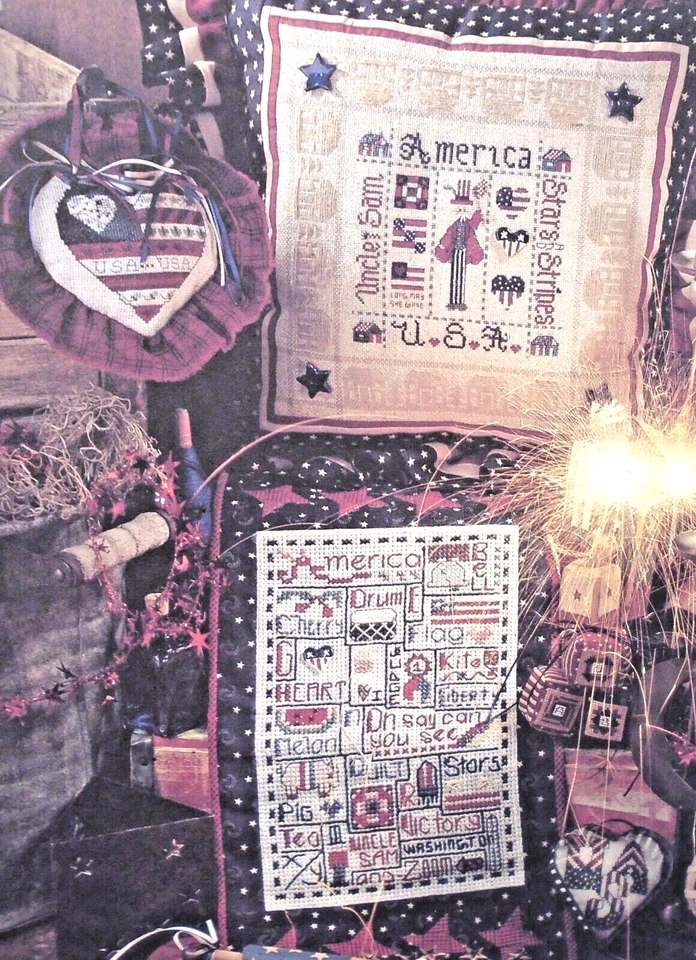 Vintage 1993 Americana Foli0 Shepherds Bush Sampler Cross Stitch Pattern Leaflet - Image 3 of 3