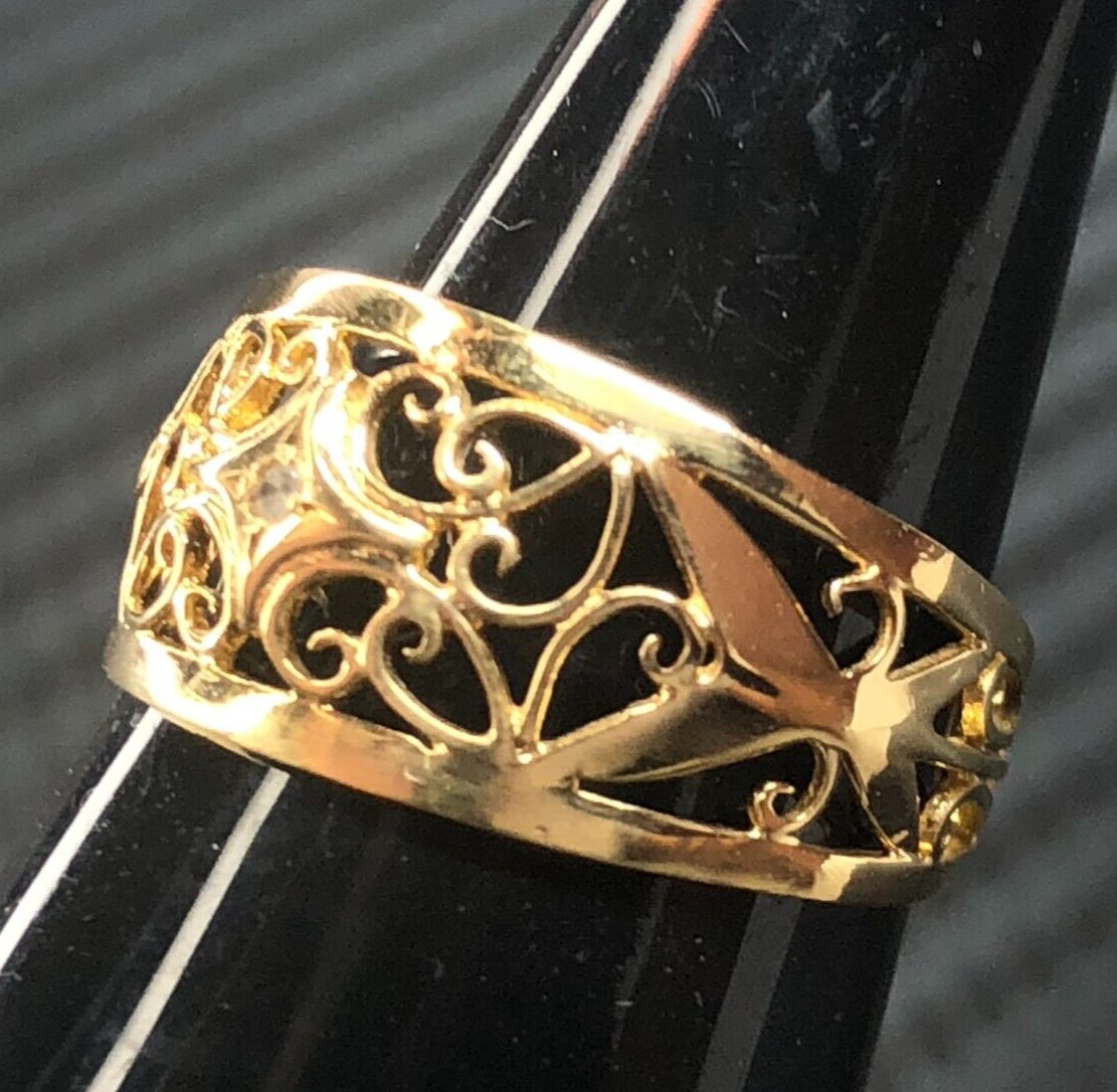 K18 Diamond Gold Ring Size US 5.5 Japan Shipping Pre-owned 2.5g | eBay