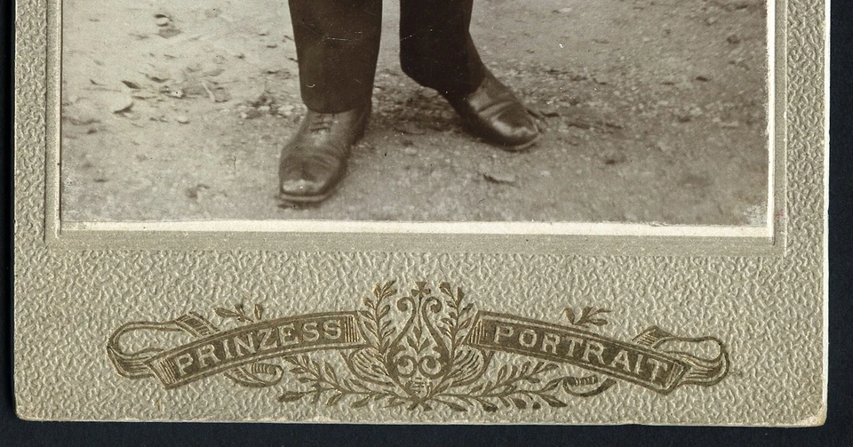 young man w violin, strange background, tails, Cabinet Card, 1890's Hungary - Image 3 of 4