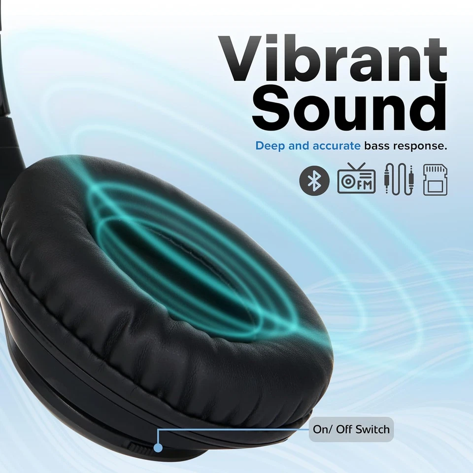 Auriculares Bluetooth iJoy Sobre la Oreja, Inalámbricos y con Cable Plegables Auriculares Incorporados Foto 2 de 4