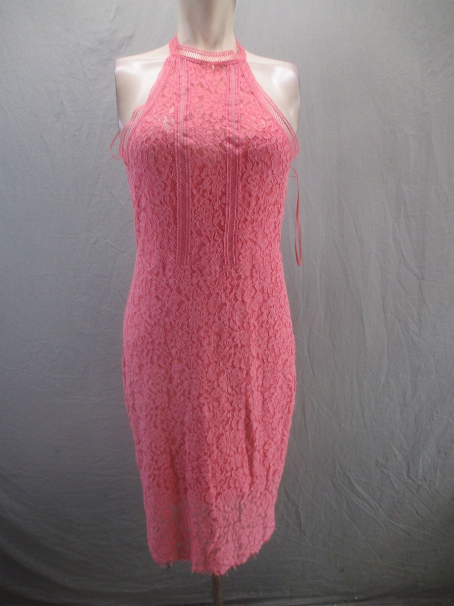 EXPRESS Size 10 Womens Pink Lace Lined Back Zip Cutout Evening Bodycon Dress 757 EXPRESS Size 10 Womens Pink Lace Lined Back Zip Cutout Evening Bodycon Dress 757