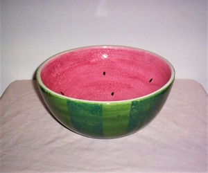 Vtg 1999 Oxford Elite Large Ceramic Watermelon Serving Bowl Dish excellent cond