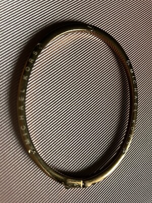 Michael KORS Rose Gold Tone Crystal oval hinged bangle bracelet