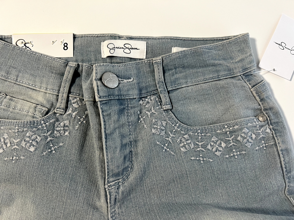 デニム Jessica Simpson Girls Rolled Crop Skinny Jeans Light Blue Size 8