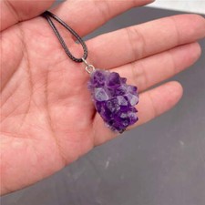 Amethyst Cluster Pendant,Healing CrystalsNecklace for Witchcraft
