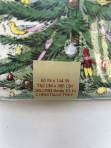 Spode Árbol de Navidad 60x144" Mantel de Tela Oblongo Vacaciones Algodón Poliéster - Imagen 2 de 6