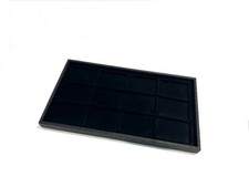 Black Stained Wood Belt Buckles Black 12 Space Liner Display Stackable Tray