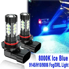 Pair 9140 9145 H10 LED Fog Light 100W CSP 8000K Driving DRL Bulbs