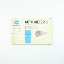 Minolta Auto Meter III Manual - Vintage Owner's Guide