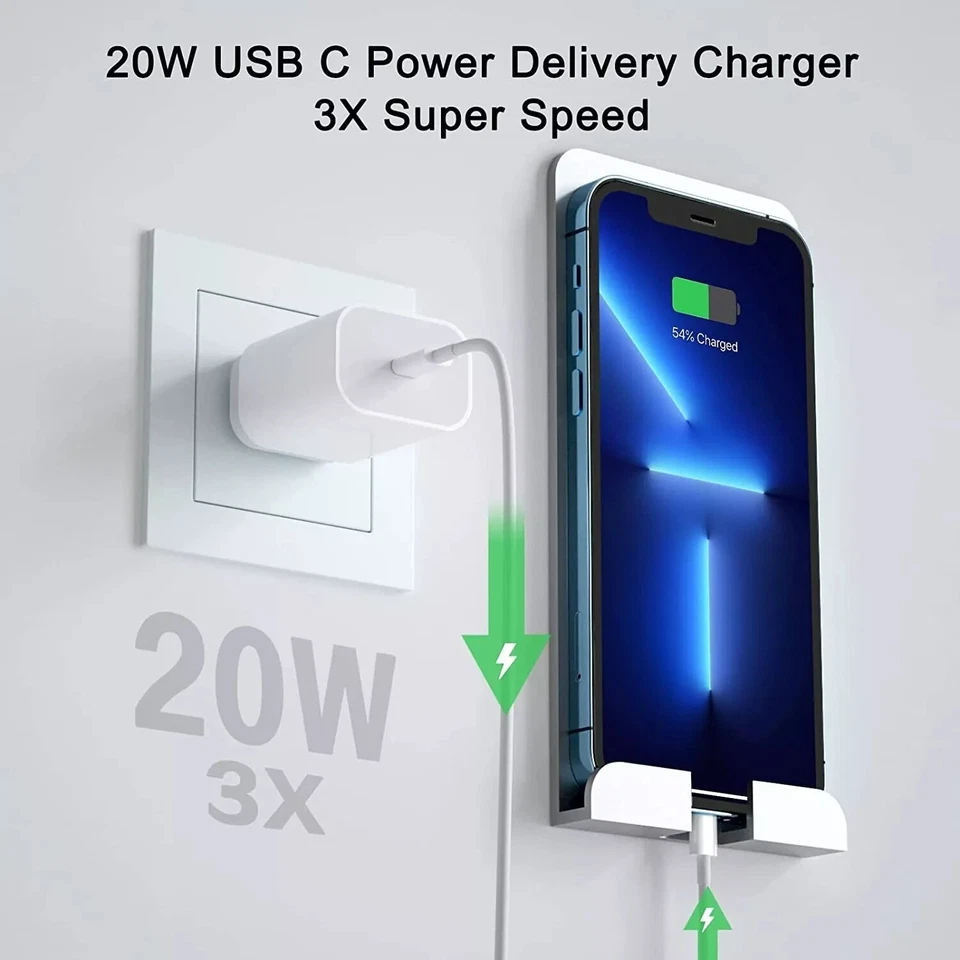 20W USB Type-C Wall Adapter Fast Charger PD Power For iPhone 17 16 15 14 13 Pro - image 3 of 4