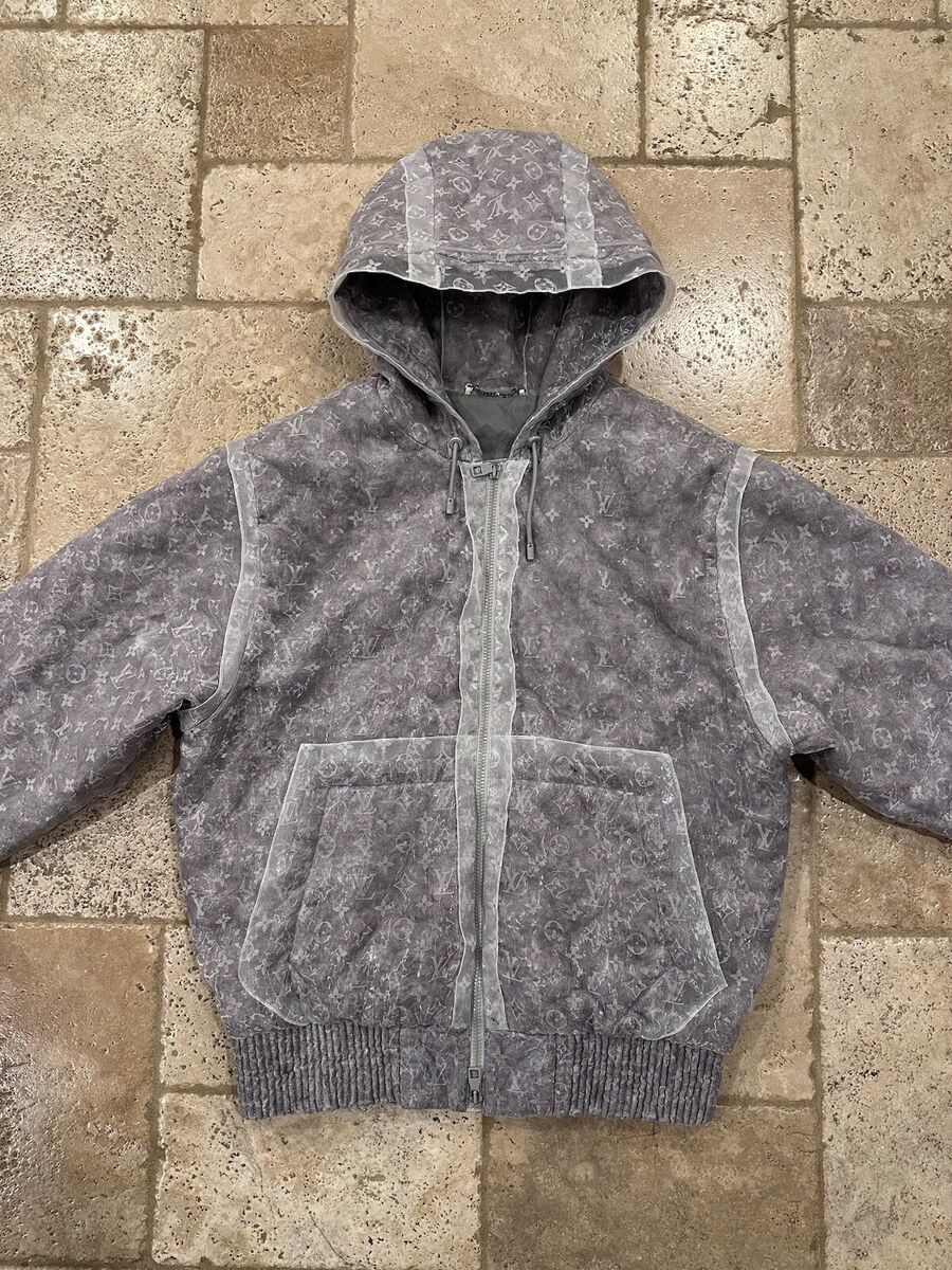 Louis Vuitton FW21 Organza Monogram Print Pad Blouson Jacket Louis Vuitton FW21 Organza Monogram Print Pad Blouson Jacket