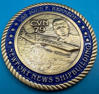USN USS John F. Kennedy Newport News Ship Building (CVN-79) HTF Challenge Coin