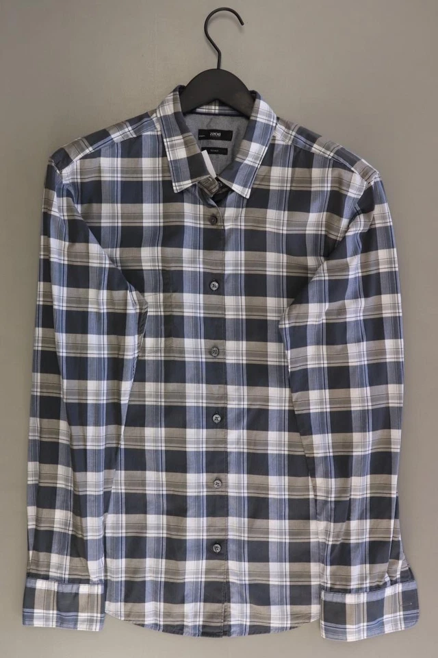 ✅ BOSS by Hugo Boss camicetta per uomo taglia 52, L a quadri blu di cotone ✅ - Immagine 4 di 4