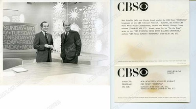 #ad #ad CBS News Morning Bob Schieffer Charles Kuralt Press Photo journalist on the road $16.97