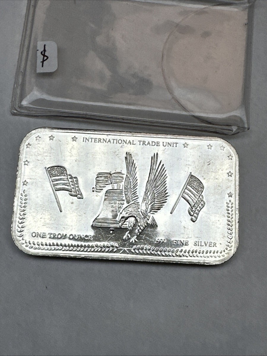International Trade Unit, one troy ounce Vintage 0.999 Fine Silver