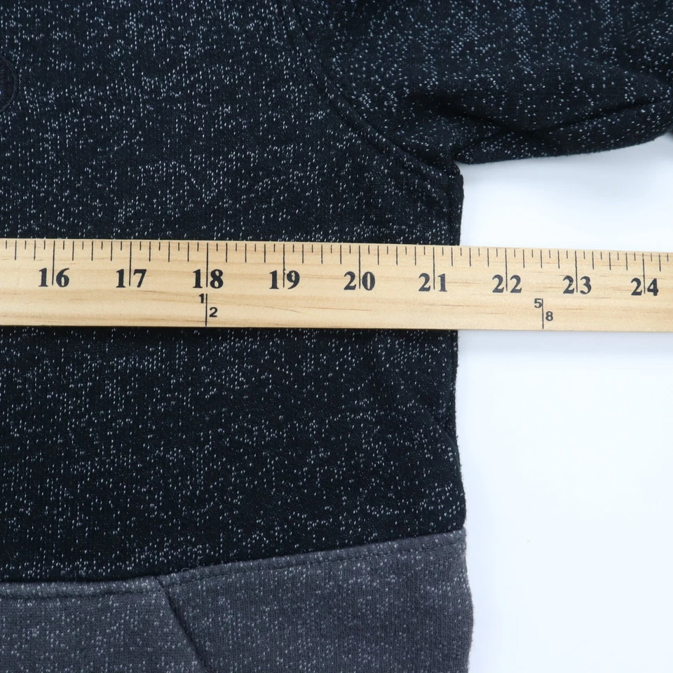 Volcom 1/4 Zip Sweatshirt Fleece Mens Small Black Gray Pullover Pockets - Image 3 of 4