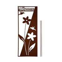 Unus® Gartenschild Willkommen Gartendeko Roststecker Rostoptik Spruchtafel